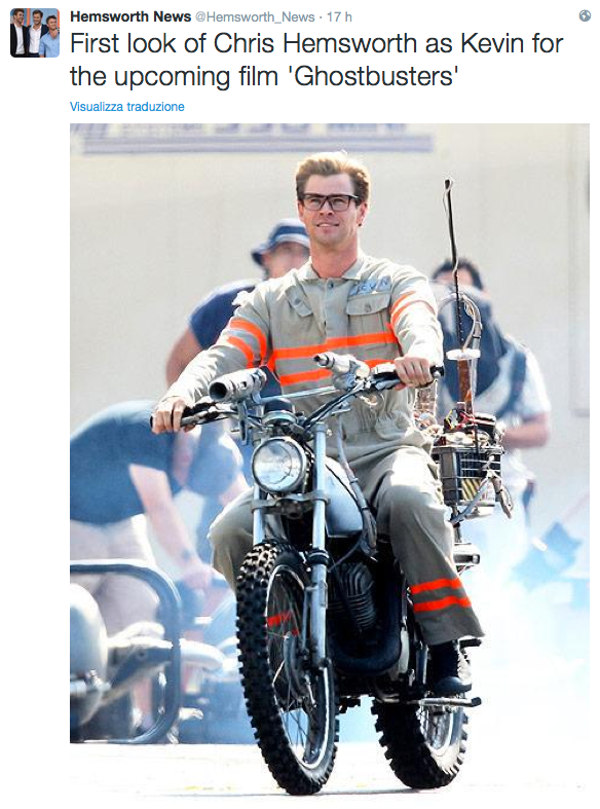 Ghostbusters - Chris Hemsworth sul set
