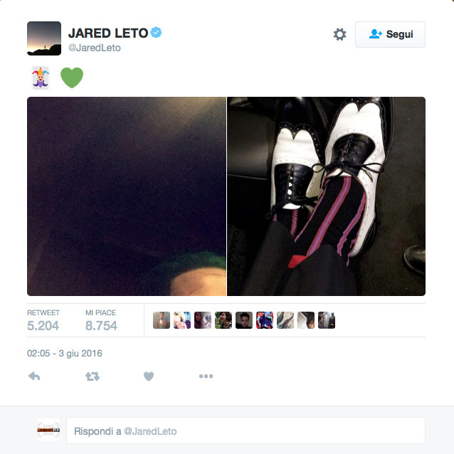 Jared Leto posta immagini del Joker