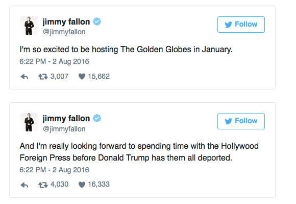 Jimmy Fallon presenterà i Golden Globes 2017