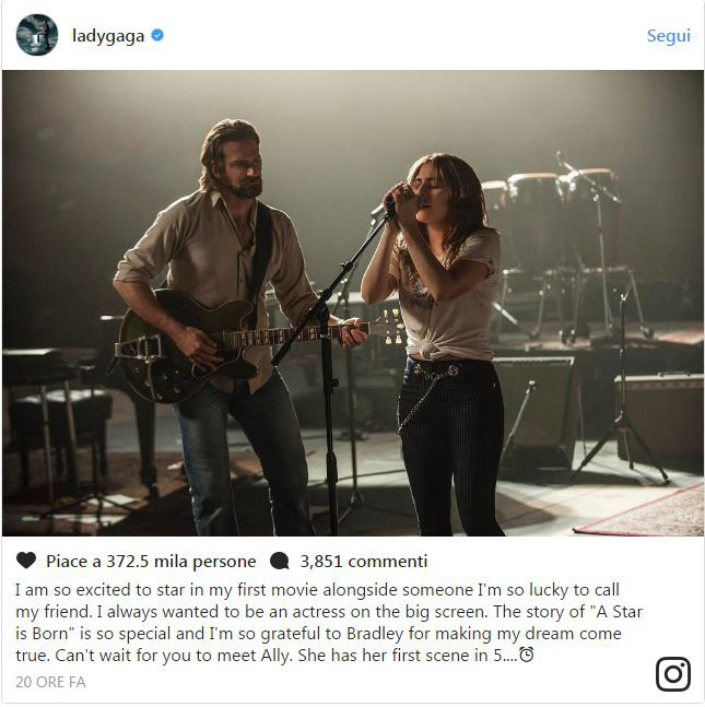E' Nata una Stella con Lady Gaga e Bradley Cooper