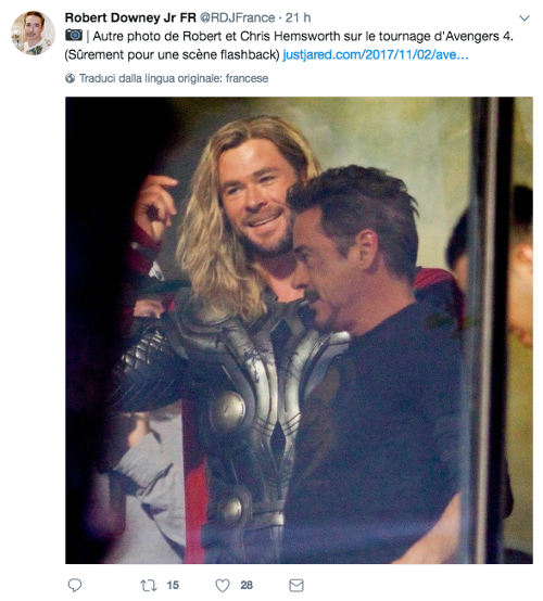 Thor di nuovo con i capelli lunghi in Avengers: Infinity War
