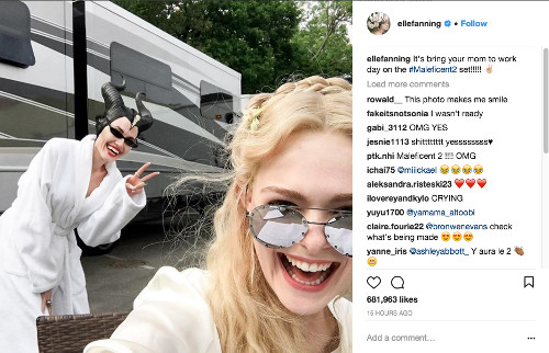 Maleficent 2 - Instagram, Angelina Jolie Elle Fanning