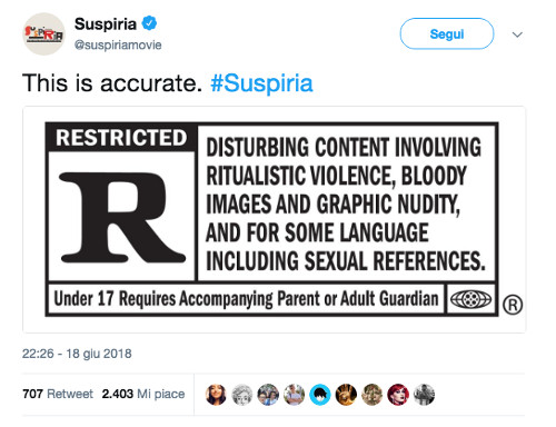 Suspiria R Rated
