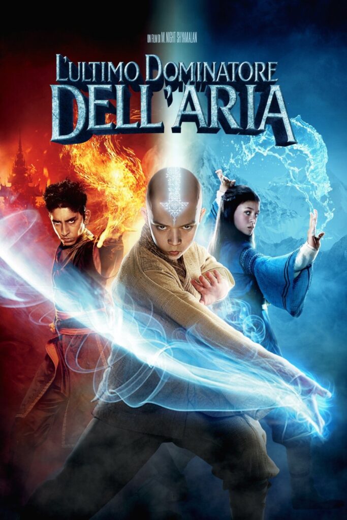 Poster di The Last Airbender di M. Night Shyamalan (2010), adattamento live action della serie animata Avatar.